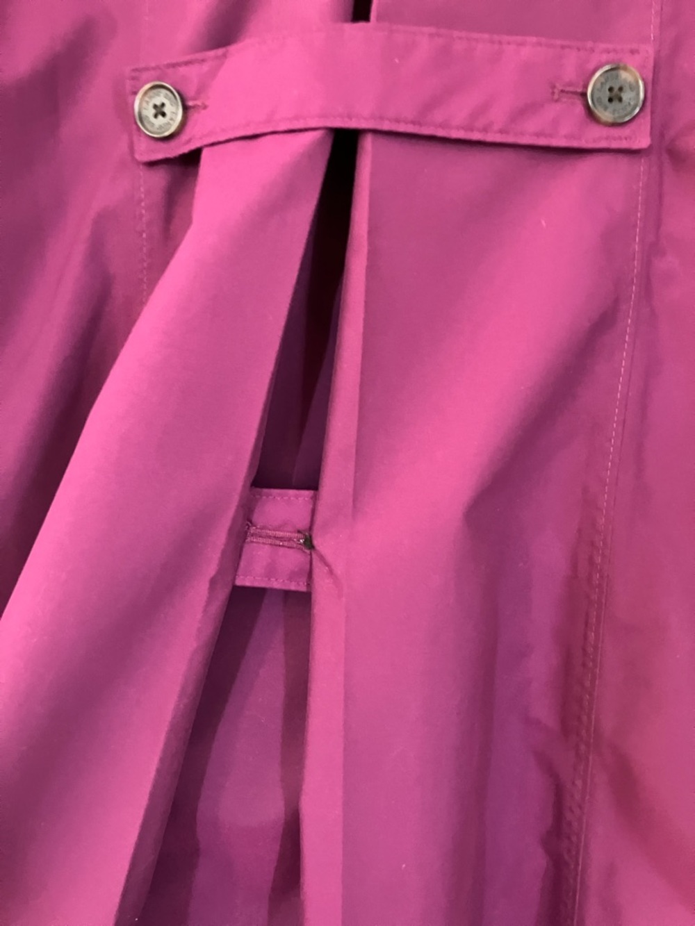 Lands' End Fuchsia Purple Spring Raincoat Trench Jacket Coat Small - Picture 5 of 16